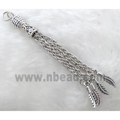 Tibetan Silver chain tassel pendant non-nickel