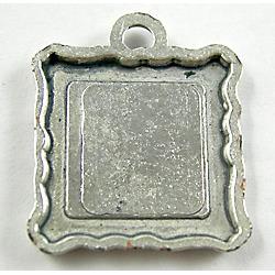 Tibetan Silver Photo Frame Pendant Non-Nickel