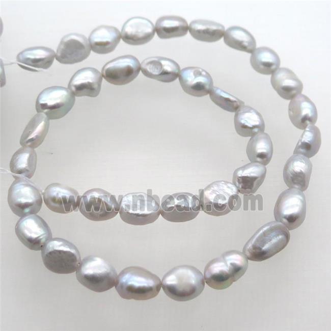 gray Freshwater Pearl beads, freeform