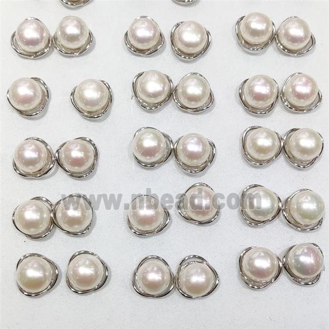 925 Sterling Silver Stud Earring With White Pearl