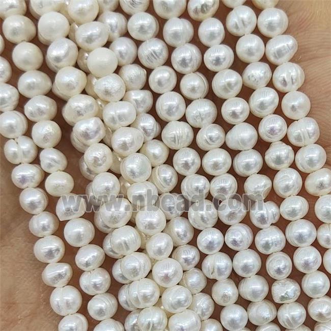White Freshwater Pearl Beads Potato B-Grade