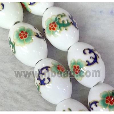Porcelain barrel beads