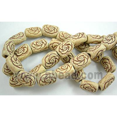 Oriental Porcelain beads with rose