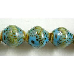 Turquoise Color Oriental Porcelain Bicone Beads