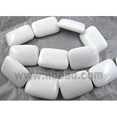 White Porcelain Beads, rectangle