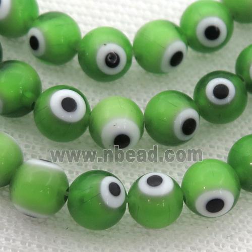 round green Lampwork Glass Beads with evil eye