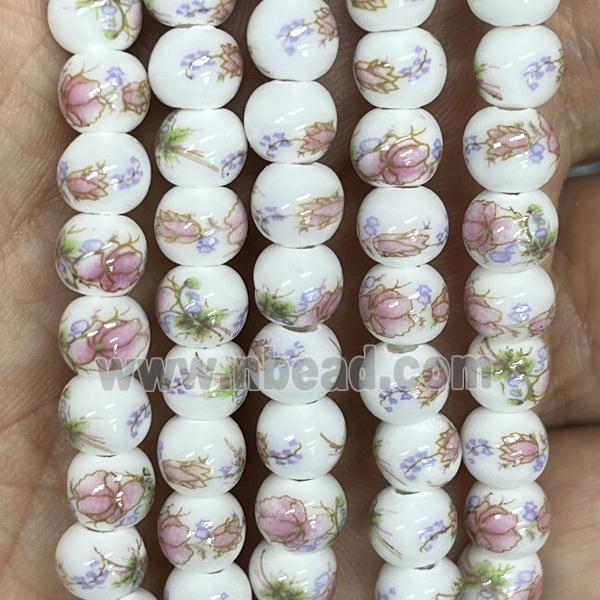 Porcelain beads, round