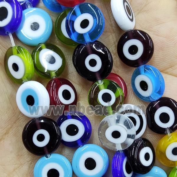 Mix Lampwork Glass Circle Beads Evil Eye