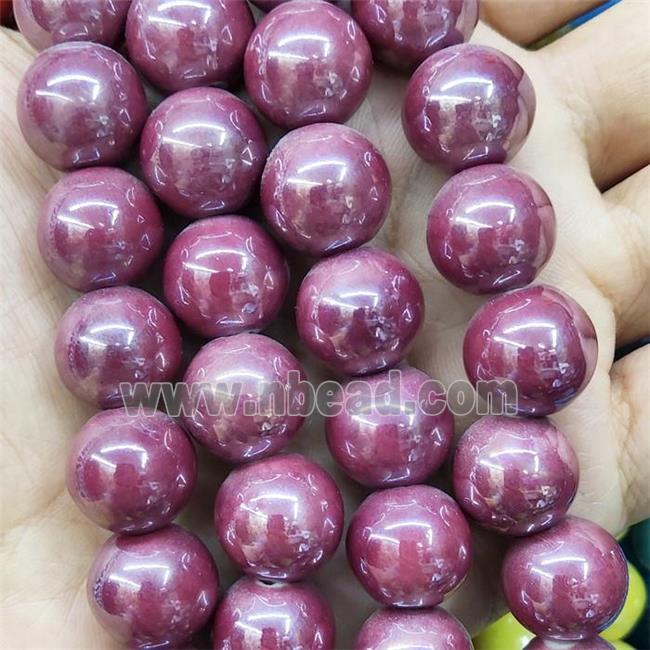 Red Porcelain Beads Smooth Round