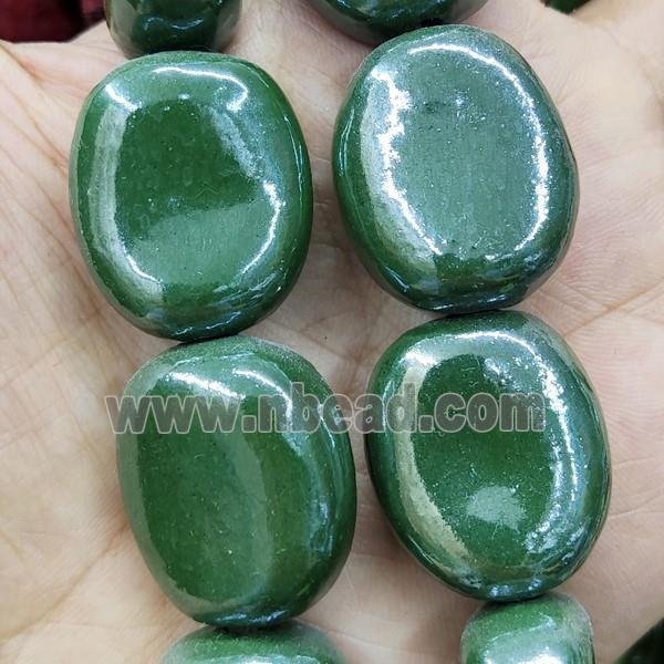 Deepgreen Porcelain Oval Beads