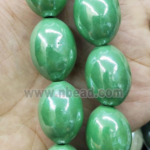 Green Porcelain Rice Beads
