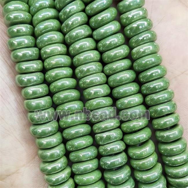 Green Porcelain Heishi Beads Ceramic Spacers