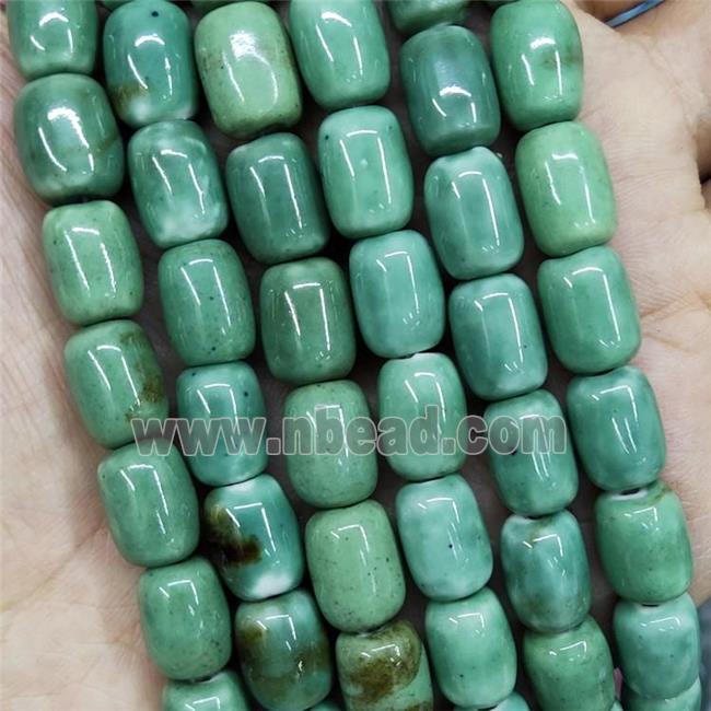 Green Porcelain Tube Beads Ceramic