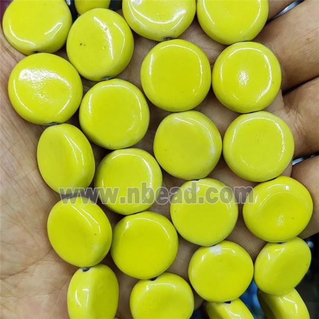 Yellow Porcelain Button Beads Circle