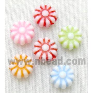 colorful Plastic Beads, mixed, flat-round