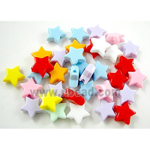 colorful plastic beads, star, mixed