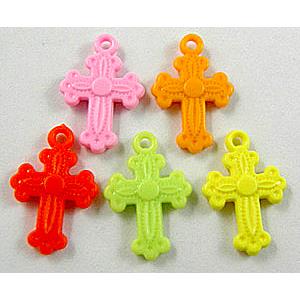Colorful Plastic Crosses Pendant Beads