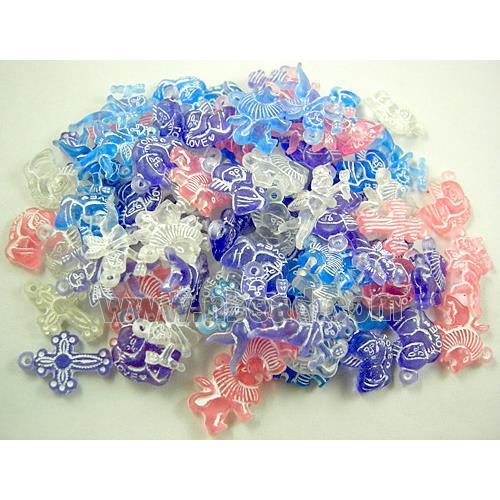 Colorful Plastic Pendant Beads, mixed