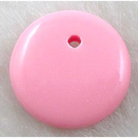 Pink Resin Coin Pendant