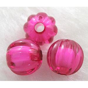 Round Acrylic Bead,Transparent, Hot pink