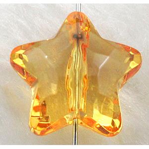 Star Acrylic Bead,Transparent, Gold champagne