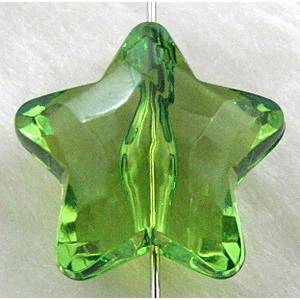 Star Acrylic Bead,Transparent, Green
