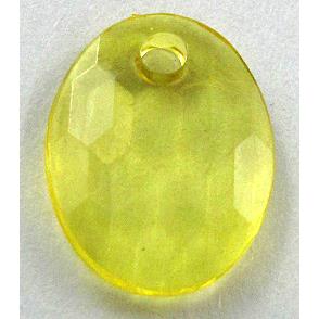 Acrylic Bead,Transparent, Yellow
