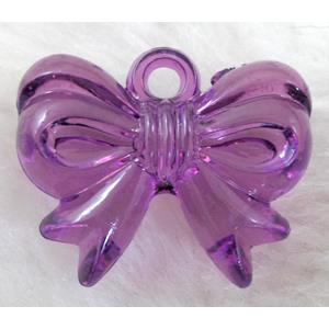 Bowknot Acrylic pendant, transparent, purple