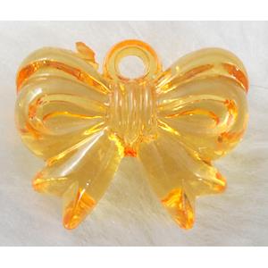 Bowknot Acrylic pendant, transparent, orange