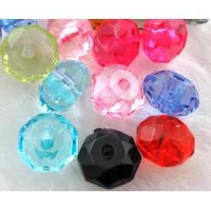 faceted rondelle Acrylic Bead, transparent, mixed