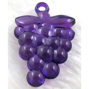 Grape Acrylic pendant, transparent, deep purple