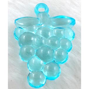 Grape Acrylic pendant, transparent, aqua