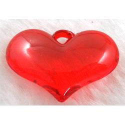 Acrylic pendant, heart, red