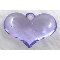 Acrylic pendant, heart, lavender