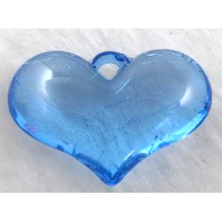 Acrylic pendant, heart, blue