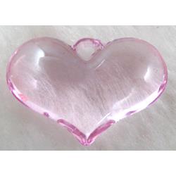 Acrylic pendant, heart, pink