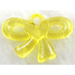 Acrylic pendant, bowknot, yellow