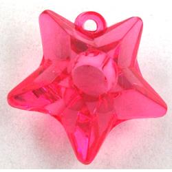 star Acrylic pendant, transparent, hotpink