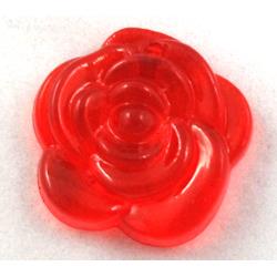 Acrylic pendant, rose-flower, transparent, red