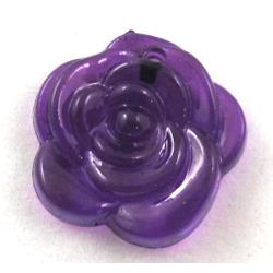 Acrylic pendant, rose-flower, transparent, deep purple