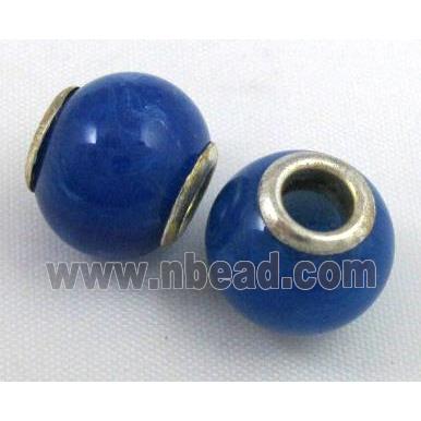 Amber Beads, NR, rondelle, blue