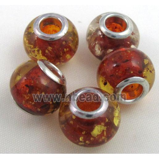 Amber Beads, NR, rondelle, red