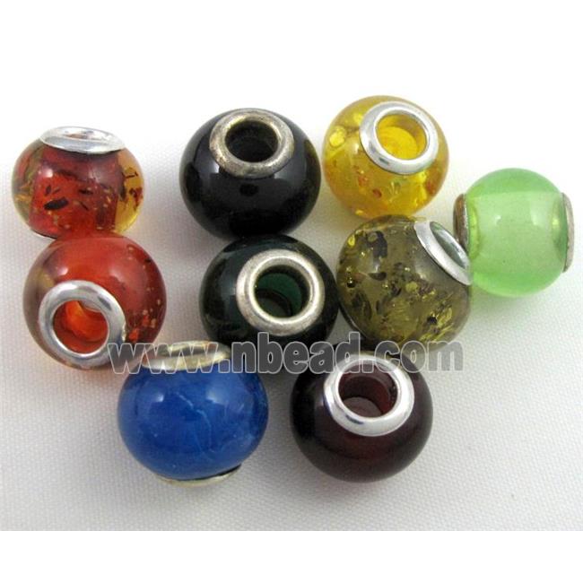 Amber Beads, NR, rondelle, mixed color