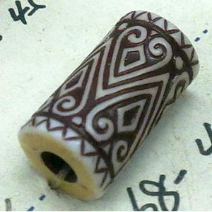 Antique Style red plastic bead, tube