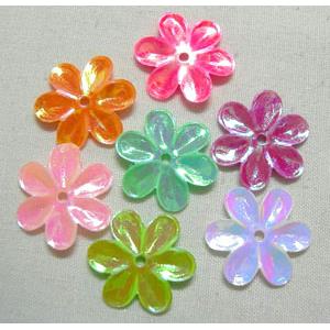 Plastic Flake, flower, mixed color