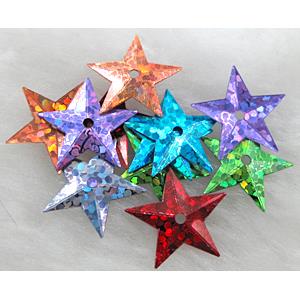 Mix Color Plastic Flake Star Beads