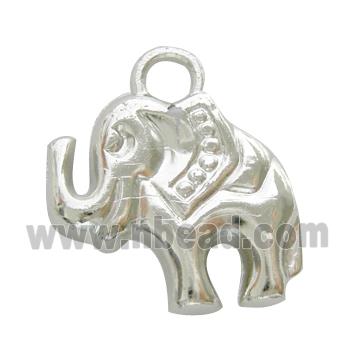 Nickel Free Antique Silver Color Elephant Plastic Pendant Beads