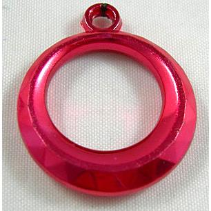 Ring Pendant, Mix Color Faceted Plastic Beads