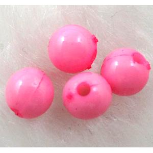Plastic round Beads, pink