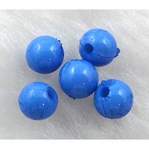 Plastic round Beads, Blue